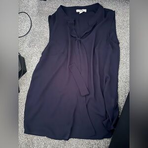 Elegant Navy Sleeveless Blouse